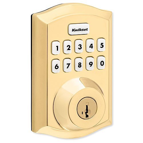 Kwikset HC620 TRD Home Connect 620 Traditional Keypad Connected Smart Lock with Z-Wave Technology, Polished Brass
